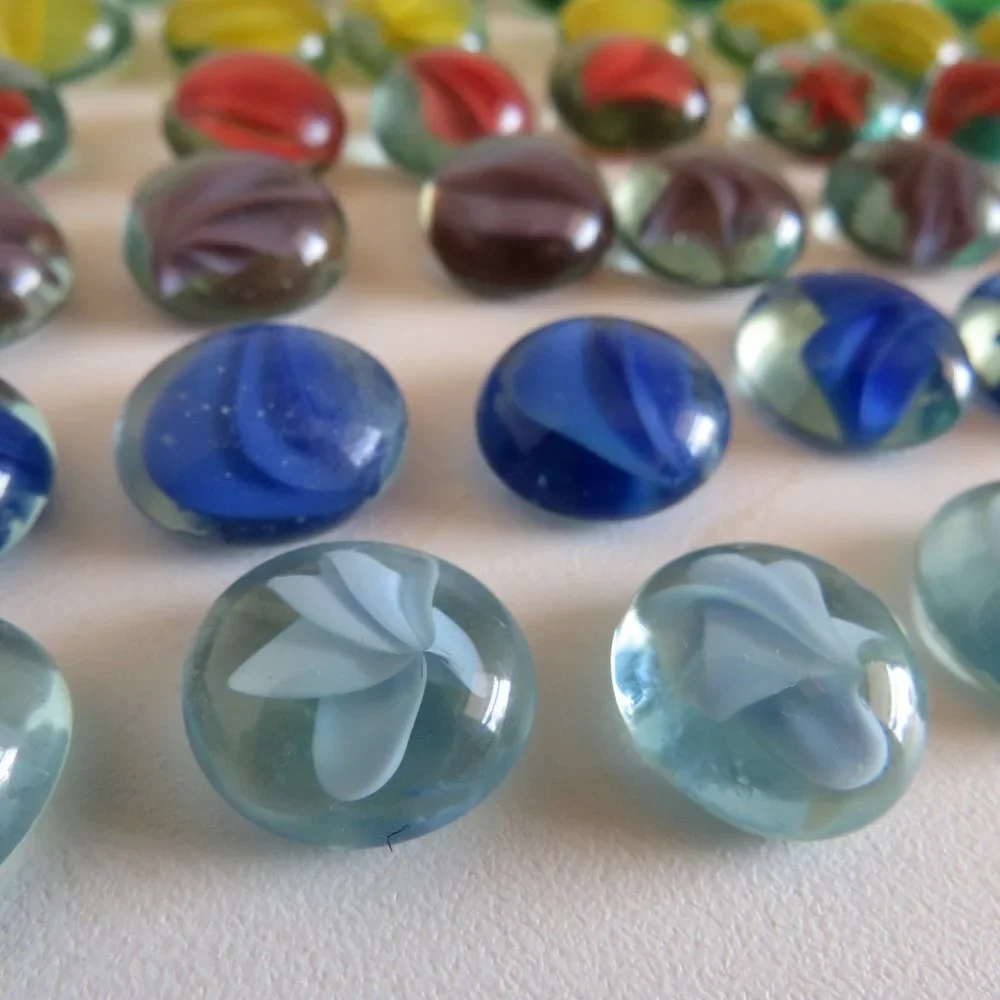 MANCALA GAME Solid Oak Wood Tray, Metal box & 47 Marbles